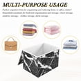 thumbnail image 7 of 16.5x12.6x11.8in Foldable Flip-Top Storage Bin, Dustproof Magic Tape Closure, Ideal for Home & Toy Organization，Black and White Marble, 7 of 7