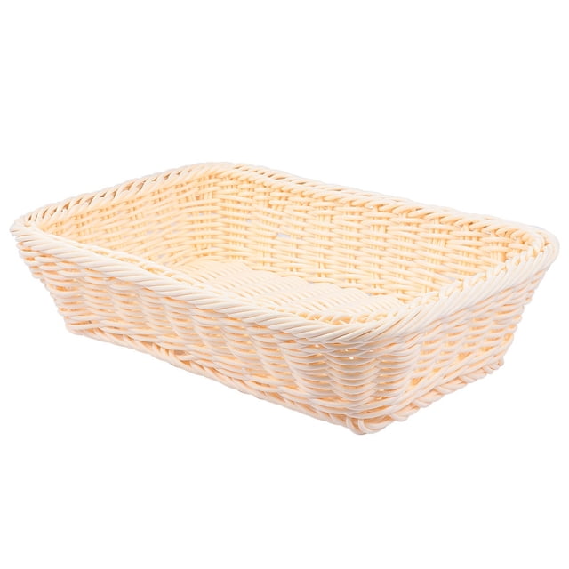 UPGRATOR 1Pack Woven Basket Bread Container Beige for Home Use