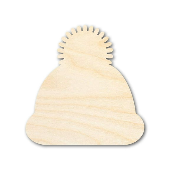 Unfinished Wood Winter Hat Silhouette 4" / 1/8"