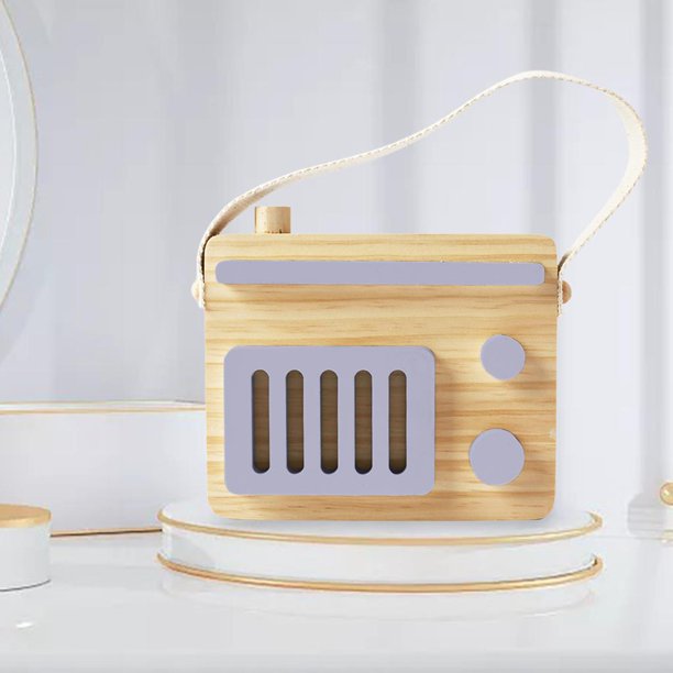 Mini juguete de Radio de madera, juego de rol de aprendizaje, accesorios de fotografía para pequeños, decoración de habitación para , regalos de cumpleaños, gris Salvador Mini juguetes de radio