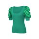 thumbnail image 3 of VISgogo Tops de punto para mujer, manga corta abullonada, cuello profundo, color sólido, fiesta en la calle, camisa envuelta de verano VISgogo moda, 3 of 9