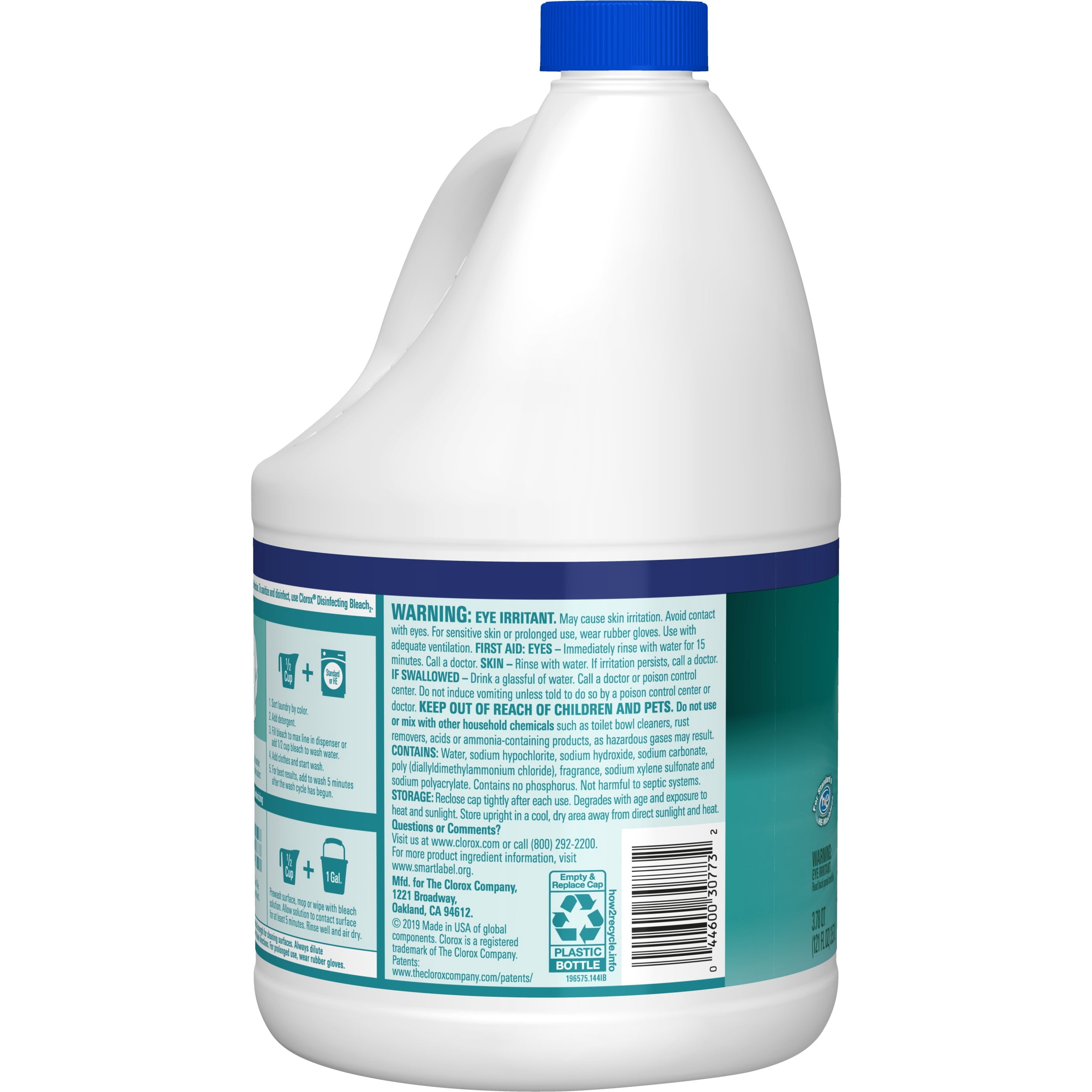 Clorox Liquid Bleach, Clean Linen Scent, 121 oz Bottle