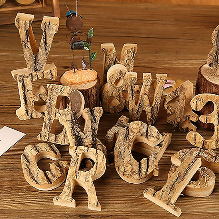 English Alphabet Letters Wooden Number Home Decorative Mini Wood  Embellishments Arts Crafts Display