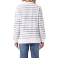 thumbnail image 3 of INSPIRE CHIC Womens Maternity Blouse Cotton Mock Neck Shirt Half Zip Long Sleeve Tops Side Slit Striped Turtleneck Pregnancy M Grey Stripe, 3 of 6