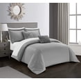 thumbnail image 2 of Chic Home Emery 5 Piece Comforter Set Casual Country Chic Pleated Bedding - Decorative Pillows Shams Included - Queen 90x92", Grey, 2 of 8
