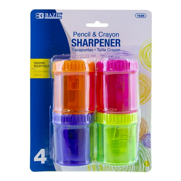 BAZIC Pencil Sharpener Single Hole Blade w/ Receptacle, Standard Size