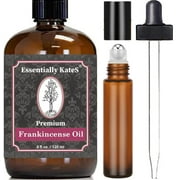 Essentially Kates Premium Frankincense Oil 4 oz  100% Pure, Natural and Therapeutic  Tones & Evens Skin  Relaxes Muscle Soreness for Knees, Elbows, HIPS, Hands, Shoulders and L