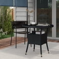 thumbnail image 2 of Outsunny Φ31.5" Wicker Dining Table, Round Garden Table, Black, 2 of 10