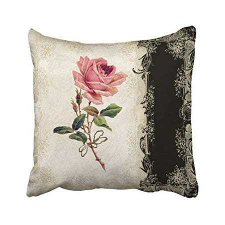 19.25 Inch Cream - WinHome Hipster Elegant Baroque Style Vintage Rose Black Cream Lace Polyester 18 x 18 Inch Square Throw Pillow Covers With Hidden Zipper Home Sofa Cushion Decorative Pillowcases
