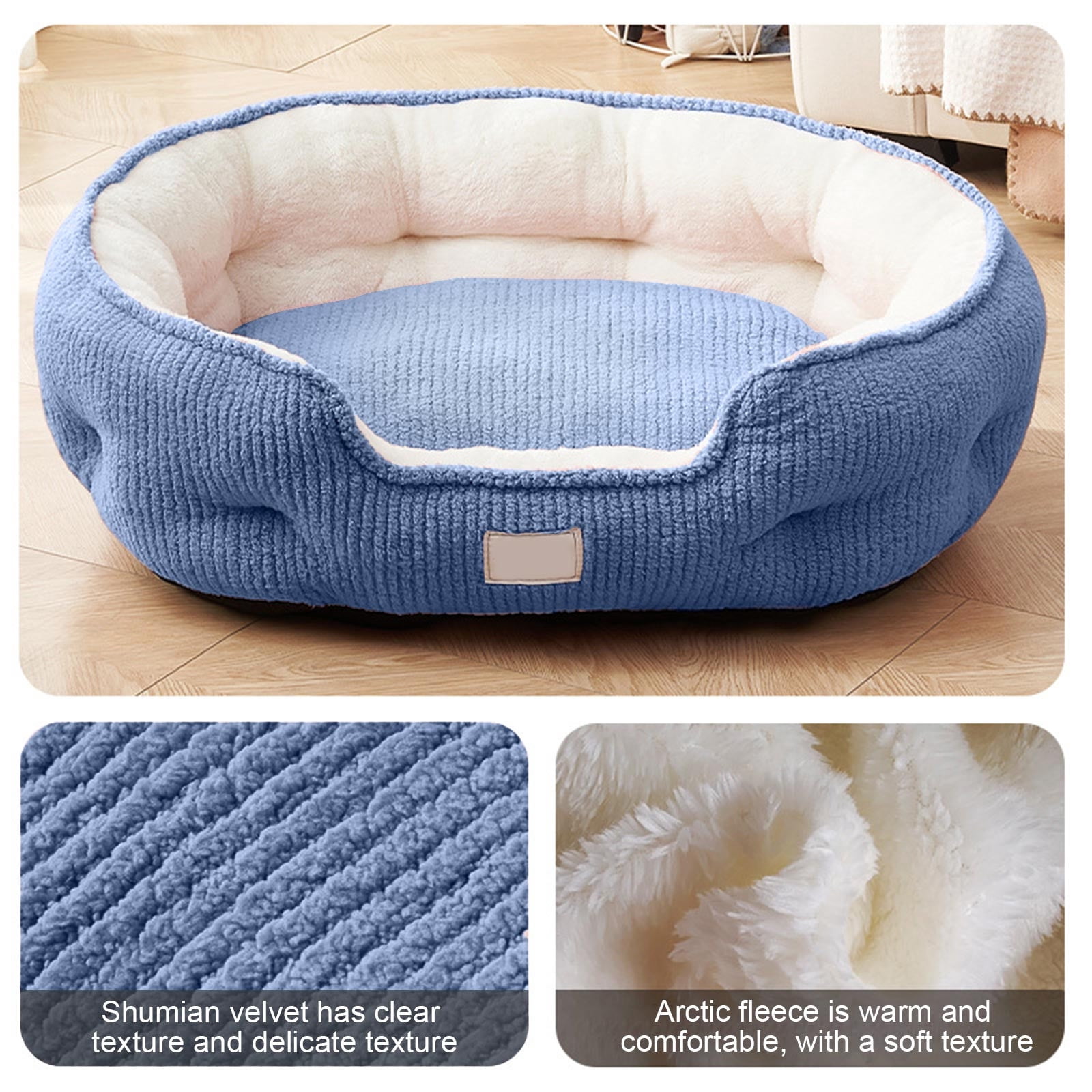 syligr Thick Warm Pet Bed for Cats Dogs Small Animals All Season Soft Plush Cushion Anti-Slip Bottom Washable Cover Cozy Sleeping Pad for Indoor Use Multiple Colors and Patterns