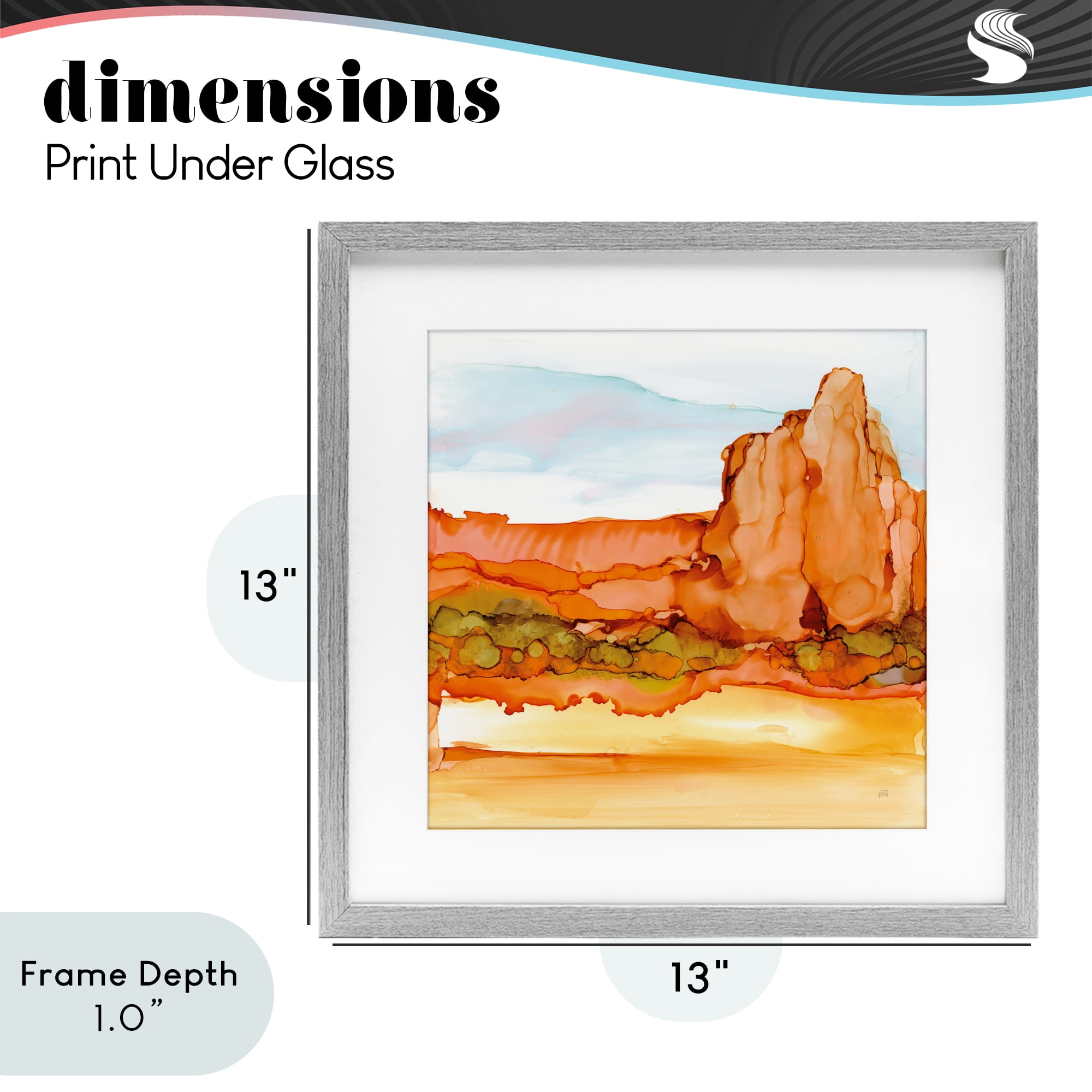 Stupell Industries Earthy Desertscape Illusion Gray Framed Print Under Glass, design by Chris Paschke