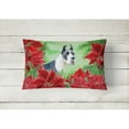 thumbnail image 2 of Carolines Treasures CK1292PW1216 Harlequin Great Dane Poinsettas Canvas Fabric Decorative Pillow  12H x16W multicolor, 2 of 3