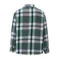 thumbnail image 5 of Womens Tops Plaid Button Pocket Checkered Shirt Jacket Top,Blouse for Women Green S, 5 of 6