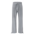 thumbnail image 4 of 2025 Women's Casual Pants Womens Daily Mid Waist Casual Pants for Women Drawstring Pockets Elastic Waist Solid Pants Rompers for Women Casual Plus Size Loose Pants Casual Long Pants for Women, 4 of 5