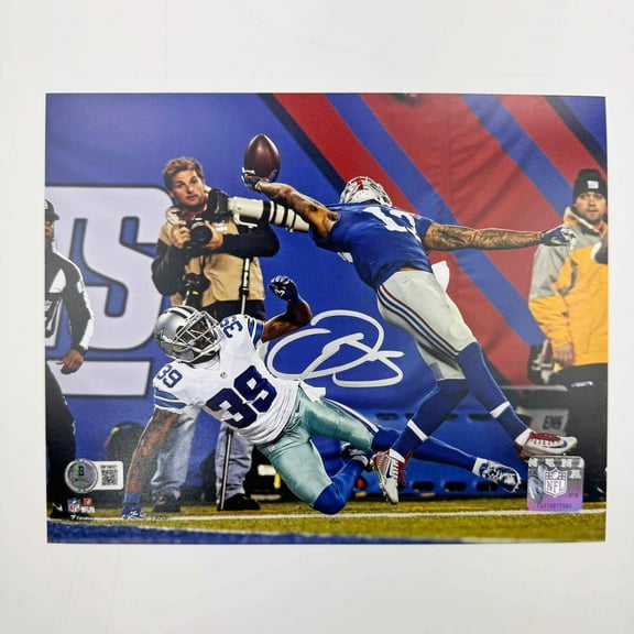 Autographed/Signed Odell Beckham Jr. The Catch New York Giants 8x10 Football Photo Beckett BAS COA