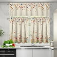 thumbnail image 5 of Kitchen Curtains and Valances Set Tier Curtains Decortaive Window Valances for Living Room Bathroom Farmhouse 3 Piece Kitchen Curtain Set Rod Pocket Easy Install, 5 of 6