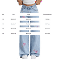 thumbnail image 4 of XXWXYD Tween Girls Wide Leg Baggy Flora𝗅 Embroidery Jeans Elastic Waist Boy𝖿riend 𝖸𝟤𝖪 Streetwear Denim Pants Casual Loose Fit Trousers 8-14 Years, 4 of 9