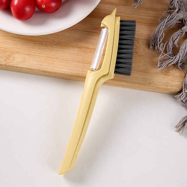 Fiudx Cepillo Flexible para Patatas y Verduras, Pelador y Cepillo de Limpieza Extraíbles, Diseño Compacto, Limpieza Eficiente de Verduras, Esencial En La Cocina, Ideal para Uso Doméstico y En Restaur