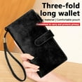 thumbnail image 4 of Arcticwind RFID Leather Long Womens Wallets, Wallets for Women, Tri-Fold/2 Zippers, Secure Large Capacity, Credit Card Holder with Multiple Card Slots, with ID Window Wallet,Black, 4 of 7