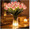 Pink With a vase, variant on 15 PCS Radiant Romantic Tulip Light, Twinkling Tree Tulips, LED Tulip Lights Indoor, Flower Shaped Ambient Night Lamp for Bedroom, Bedside/Dressing Table, Outdoor Home Decor Gift