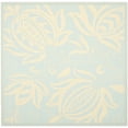 thumbnail image 2 of Safavieh Courtyard Bryanna Floral Indoor/Outdoor Area Rug, Aqua/Cream, 6'7" x 6'7" Square, 2 of 9