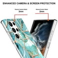 thumbnail image 5 of Designed for Samsung Galaxy S24 Ultra Marble Case, Ultra Thin Girls Women Polished Plating Flexible Soft TPU IMD Protective Case Cover for Samsung Galaxy S24 Ultra - Blue, 5 of 5
