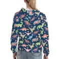 thumbnail image 7 of Wukai Dinosaur Print Womens Hoodies Fleece Sweatshirts Long Sleeve Sweaters Pullover Fall Outfits Winter Clothes-Large, 7 of 7