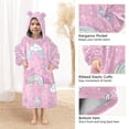 thumbnail image 3 of FORMRS Wearable Blanket Hoodie with Sleeves for Kids Cozy Flannel Sweatshirt, Ice Cream Rainbow Pattern, 3 of 7