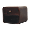 thumbnail image 4 of Artisan Furniture Solid Wood Mini Curved California Walnut Wall Mounted Bedside with Open Slot, 4 of 9