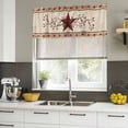 thumbnail image 4 of Red Texas Star Rustic Curtain Valances for Windows, Kitchen Valance Window Treatments Panel 2 Pack, Farmhouse Berry Brown Wooden Rod Pocket Short Curtains for Bathroom Bedroom 42 x 18 Inch, 4 of 8