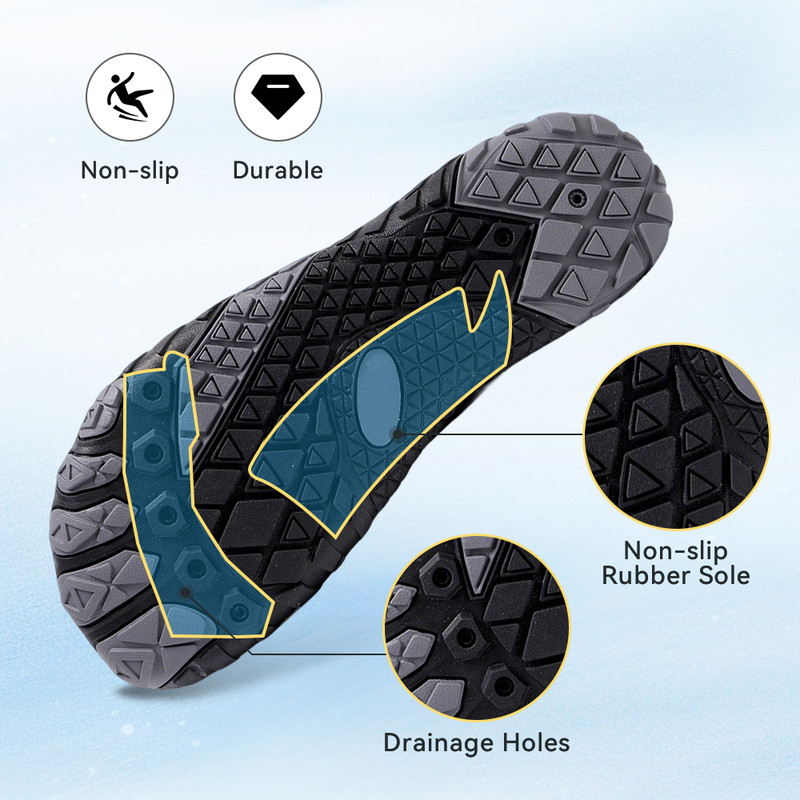 Stepedia Men's Women's Water Shoes Wide Quick-Dry Black photo 5