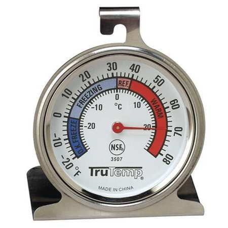 TRUTEMP Fridge/Freezer Thermometer,-20 to 80F 3507