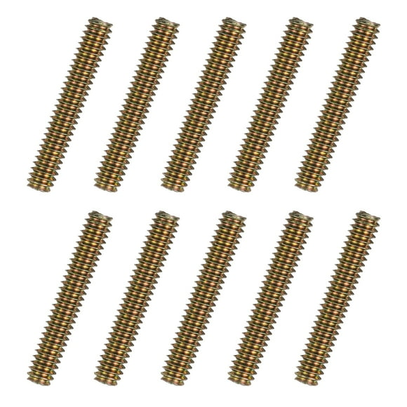 Unique Bargains 60Pcs Fully Threaded Rods 1/4 x 1-1/2 inch for Mounting Assembly Fastening, Colorful Zinc