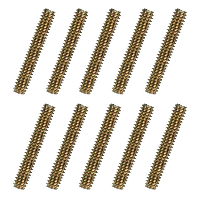 Uxcell 12pcs packs Fully Threaded Rods 1/4x1-1/2" for Mounting Assembly Fastening, Colorful Zinc
