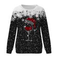 thumbnail image 3 of Sudadera sin capucha Gibobby para mujer con estampado de copa de nieve navideño Negro XL, 3 of 4