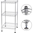 thumbnail image 5 of Changeable Assembly Floor Standing Carbon Steel Storage Rack Wire Shelves Unit Adjustable Metal Shelf Rack Kitchen Storage Organizer (Silver, 3-Layer), 5 of 11