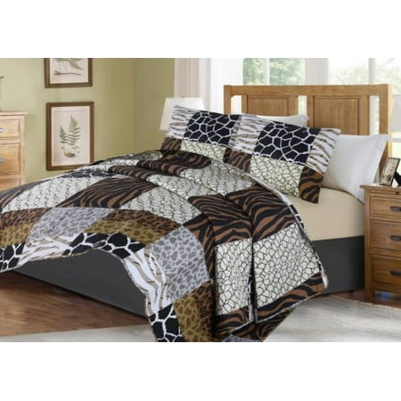 Design Own Bedding 3-PIECE ANIMAL #3 ZEBRA TIGER QUEEN LUXURY MIDWEST MODREN ANIMAL WILD PRINT DESIGN Solid Microfiber Quilting Bedding Bedspread Coverlet Set Matching Pillow Sham & Quilt ()