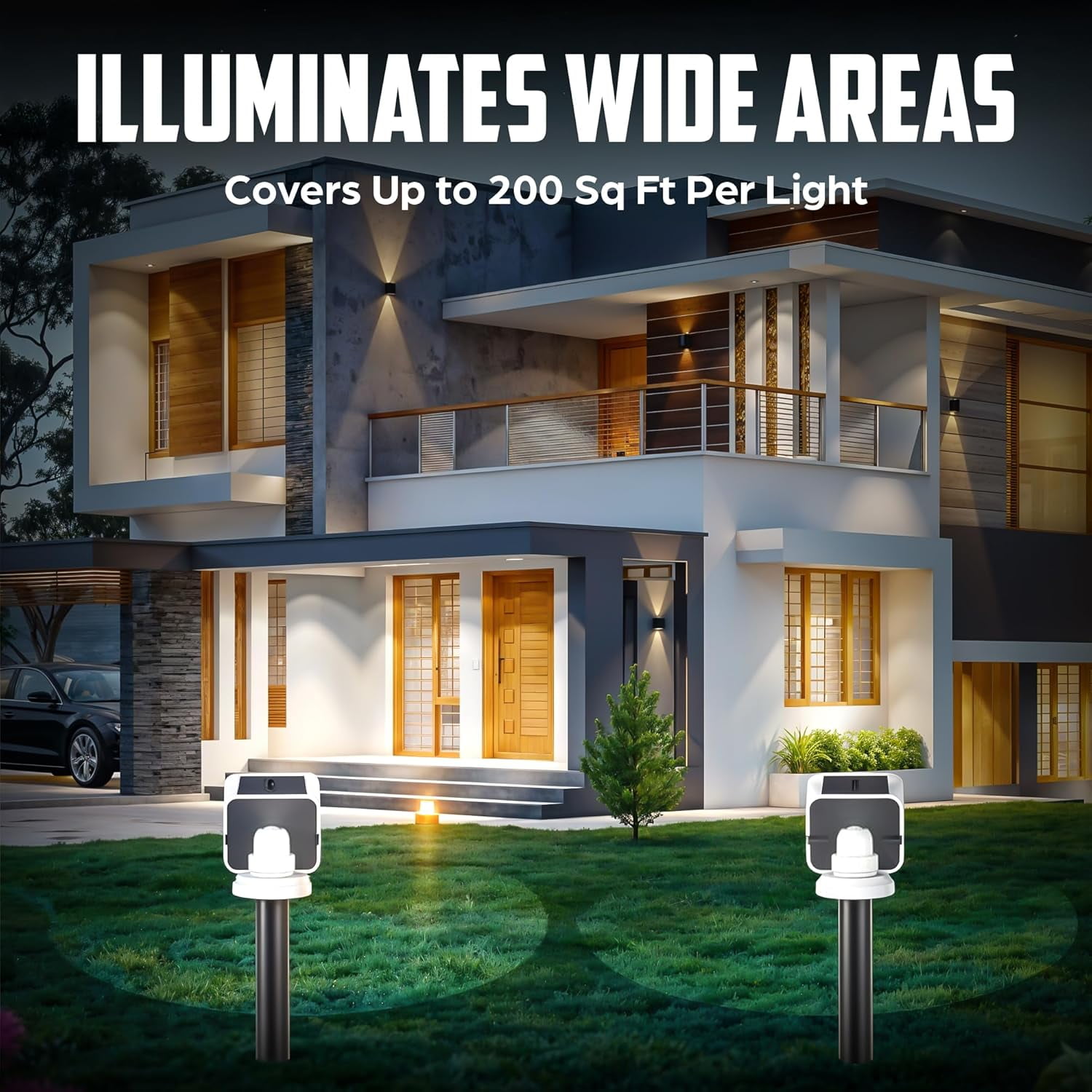 Bell + Howell Bionic Spotlight PRO Solar Spot Lights Outdoor Waterproof Motion Sensor Security Lights w/ Built-in Decoy Camera, AdjustableFlood Lights, Stake/Wall Mount, Premium ETFE Solar Panel