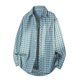 thumbnail image 1 of Blusa y camisa de manga larga con cuello vuelto para hombre, informal, de verano, de manga larga, estilo vintage, playera, con botones, de poliéster, 1 of 3