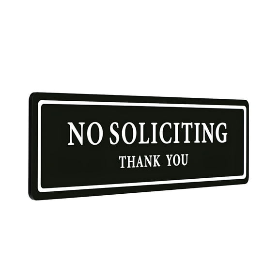 LAMIRO No Soliciting Sign for House (With Strong Adhesive Tape) Premium No Soliciting Signs for Home&No Solicitation Signs for Front Door/Wall/Window Clear