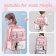 thumbnail image 7 of SANMADROLA Clear Backpack School Backpacks- Large Capacity Waterproof bookbag for School Work Travel,Pink, 7 of 7