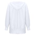 thumbnail image 4 of Otvok Autumn Tops Womens Solid V-Neck Long Sleeve Loose Pockets Hooded Sweatshirts, 4 of 6