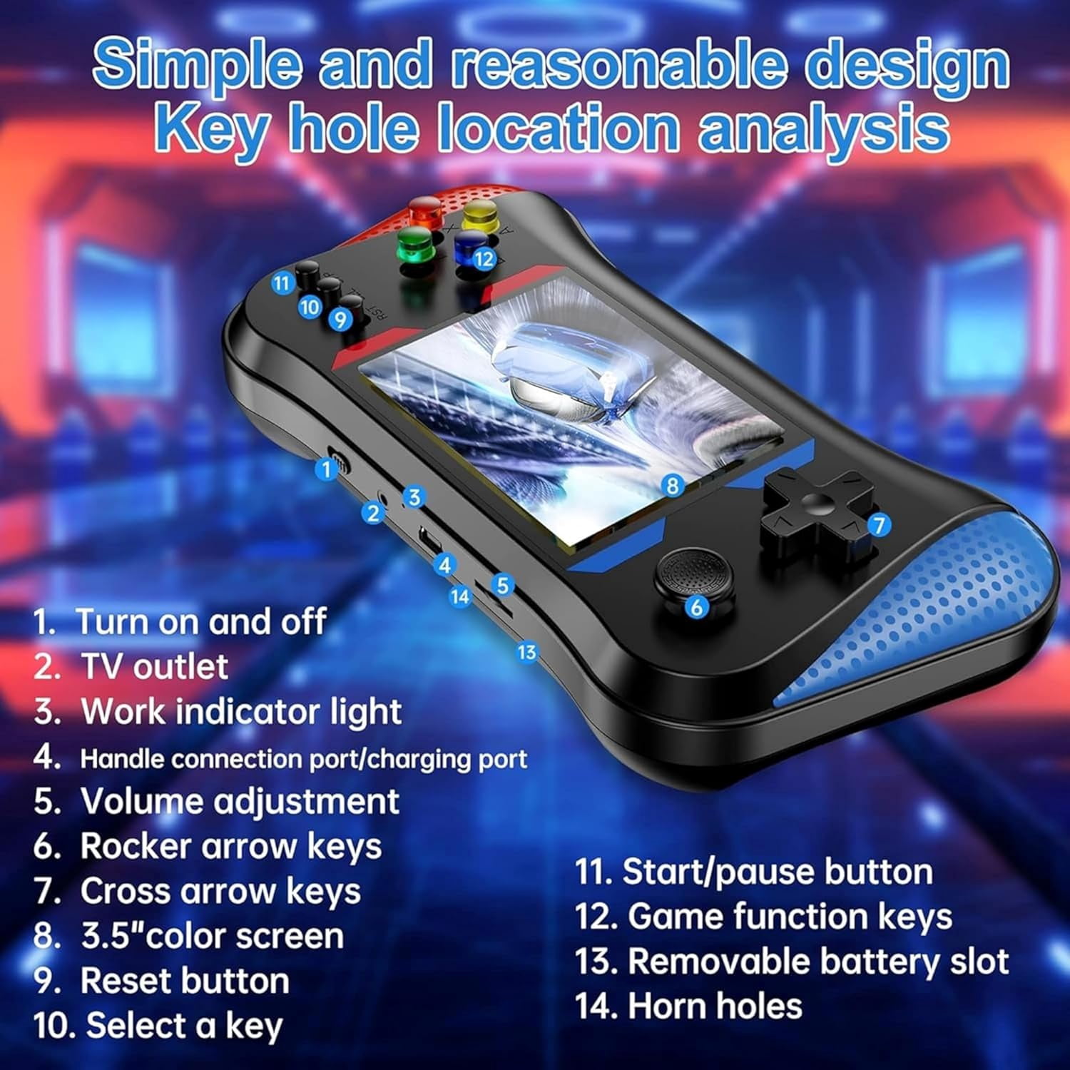 New model Retro handheld portable game console, 3.5-inch HD screen, two-player retro game console, two controllers | Compatible with TV/PC/Projector, perfect for holidays and cozy moments