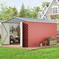 thumbnail image 6 of JAXPETY 8' x 12' Metal Storage Shed for Outdoor, Steel Yard Shed with Design of Lockable Doors,Vents, Utility and Tool Storage for Garden, Backyard, Patio, Outside use, Red Brick Style, 6 of 7
