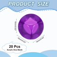 thumbnail image 2 of 16 mm Clear Acrylic Dice Blank, 20 Pcs Standard Game Dice Rounded Corner for Board Games Teaching, Purple, 2 of 7
