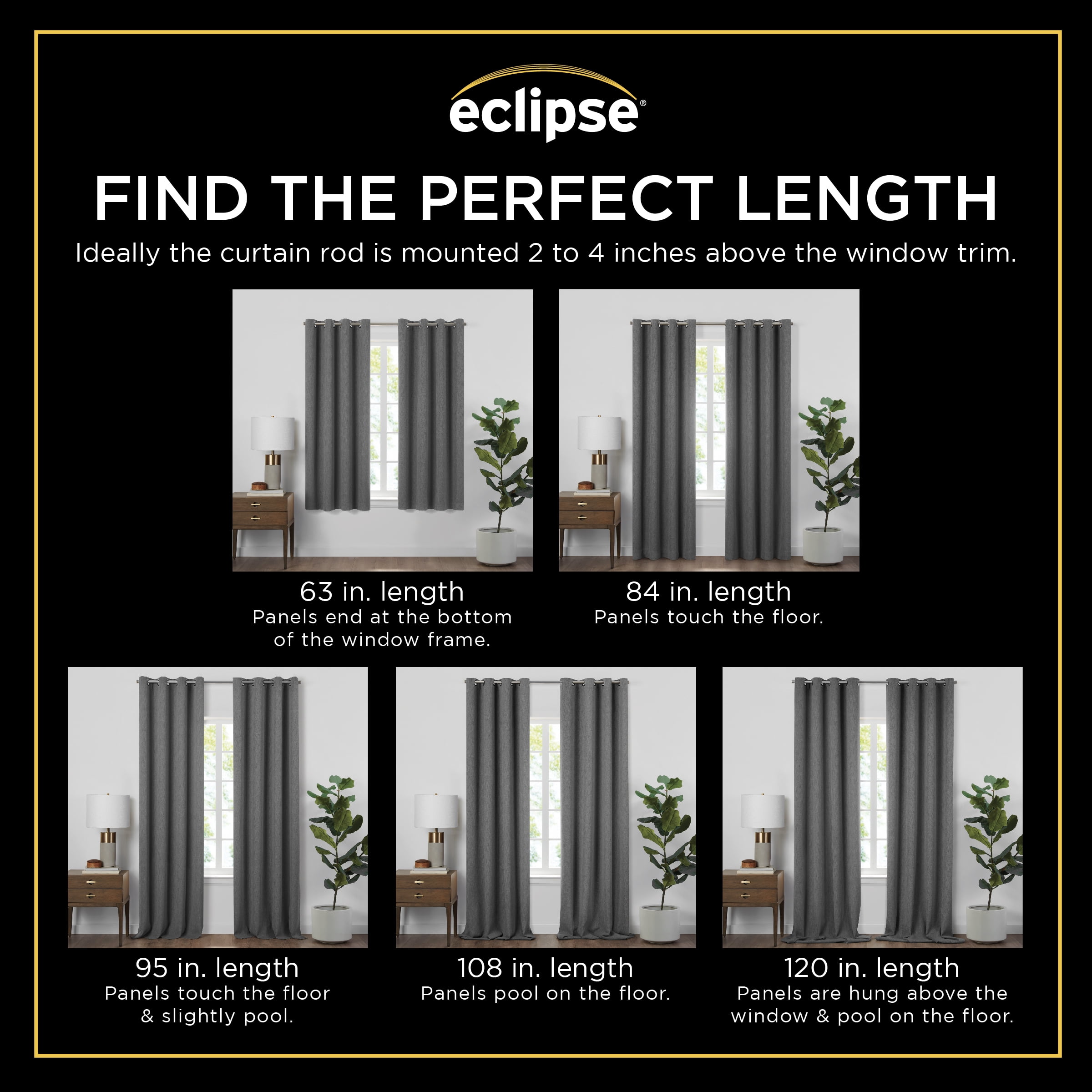 Eclipse Kids Bow Tab Top 100% Blackout 84" long x 40" wide Curtain panel in White