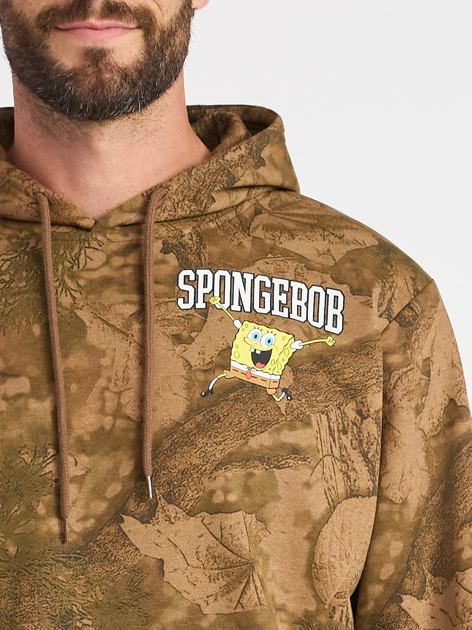 SpongeBob SquarePants Men's & Big Men's Graphic Fleece Hoodie with Long Sleeves, Sizes S-3XL