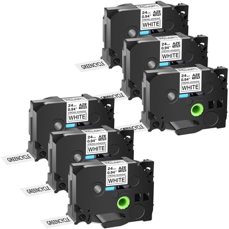 GREENCYCLE 6PK Compatible for Brother Black on White 24mm 8m TZ TZe TZe-S251 TZ-S251 TZe-251 TZ-251 Extra Strong Label Tape use in PT-330 PT-350 PT-520 PT-530 PT-540 PT-550 Label Maker GREENCYCLE 6PK Compatible for Brother Black on White 24mm 8m TZ TZe TZe-S251 TZ-S251 TZe-251 TZ-251 Extra Strong Label Tape use in PT-330 PT-350 PT-520 PT-530 PT-540 PT-550 Label Maker