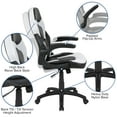thumbnail image 4 of Flash Furniture Optis Black Gaming Desk and White/Black Racing Chair Set with Cup Holder, Headphone Hook, and Monitor/Smartphone Stand, 4 of 12