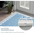thumbnail image 5 of Scalloped Runner Rug 2'x3' for Hallway & Bathroom - Non Slip, Machine Washable Soft Carpet - Kitchen, Bedroom, Nursery Floor Mat (Blue), 5 of 7